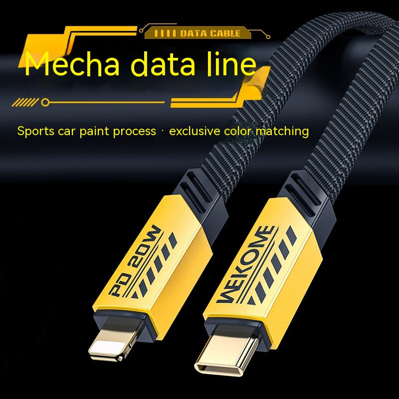 Câble de données de un à deux Mech 100W Câble de charge magnétique de type C rapide