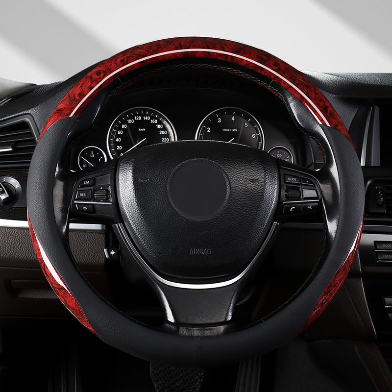 Couverture de volant de voiture Peach Wood Grain All-saison Universal Fit