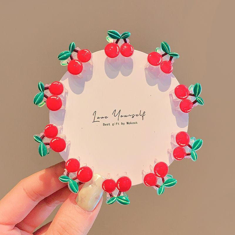 Cerise et fraise Mini Hair Clips Sweet Bang Clipsessentiels pour le lavage quotidien du visage