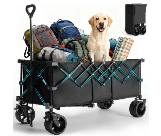 Chariot pliable - 440 livres pliable Véhicule multifonctionnel ultra-long avec