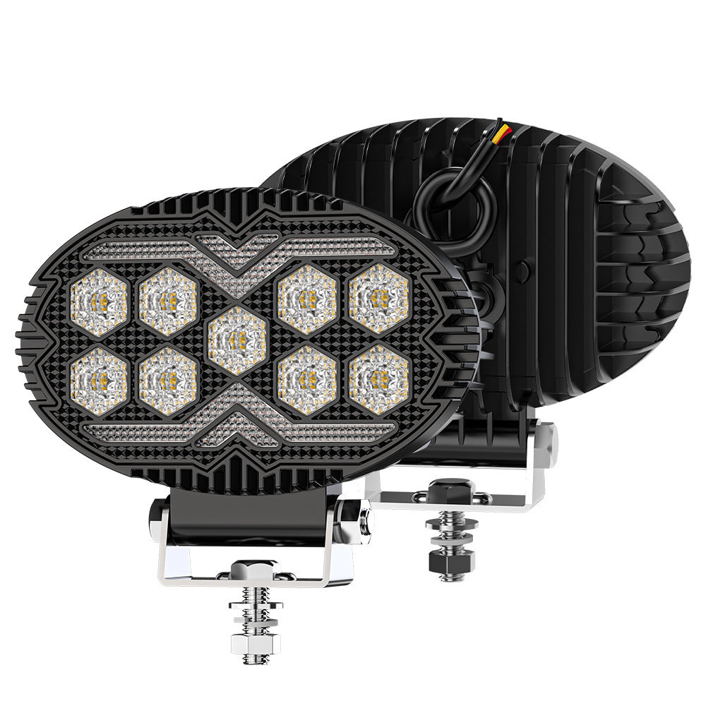 Black Warrior 55-inch Ovale 9led Lumière de travail Deux couleurs modifié voiture LED Projectlight Paving Be