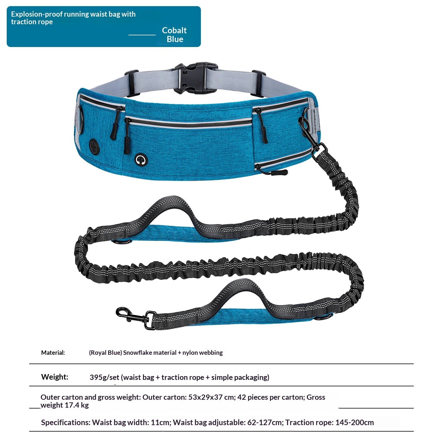 Sac de voile de sport Courant en laisse multifonctionnelle pour chien