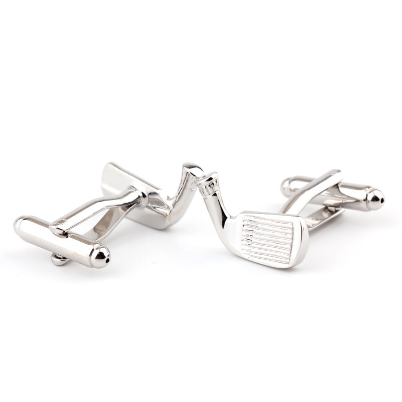 Raquette de golf Forme Plain Metal French Shirt Cufflinks hommes