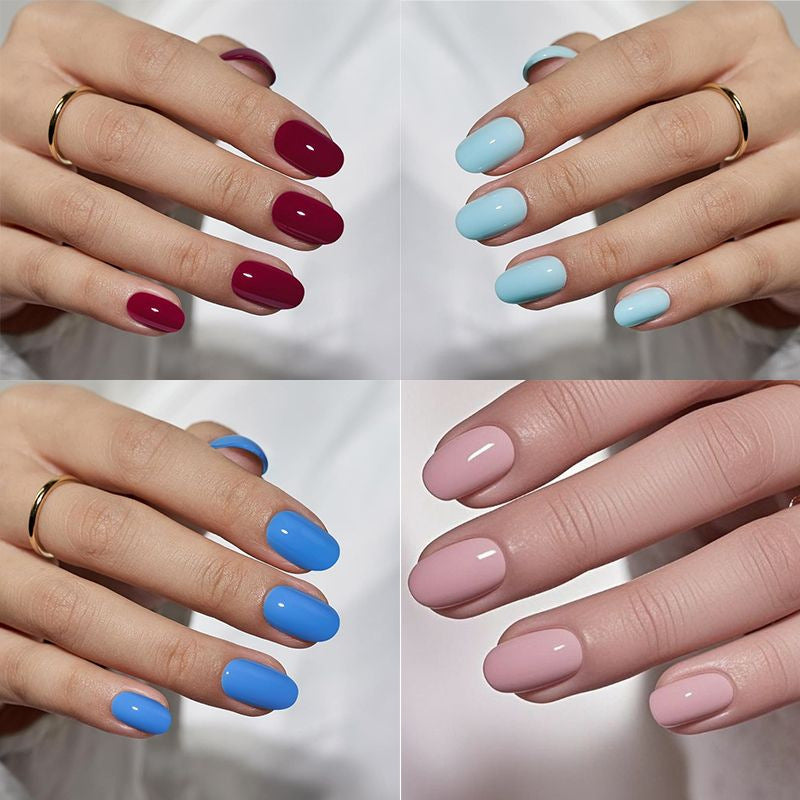 Les ongles artificiels en forme d'amandes longs de couleur solide pour femmes