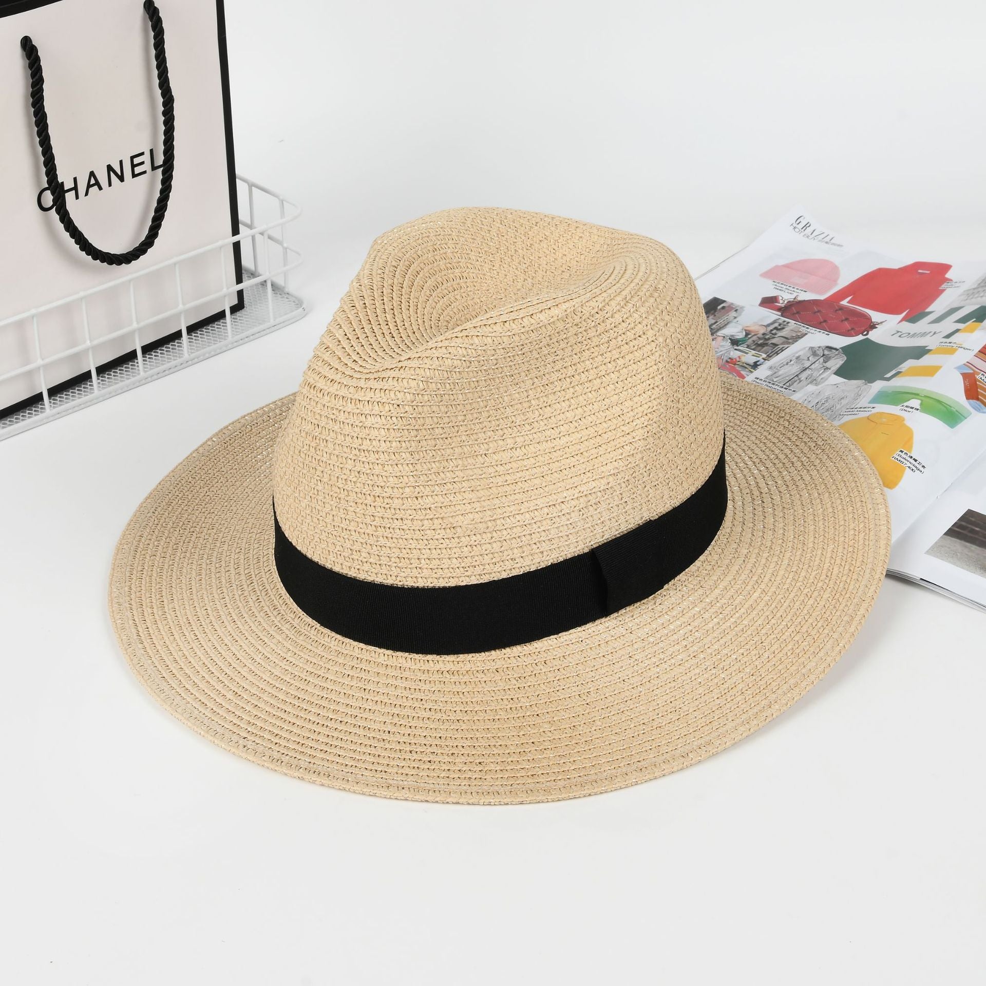 Chapeau de paille de Panama Grande circonférence de tête pour les femmes