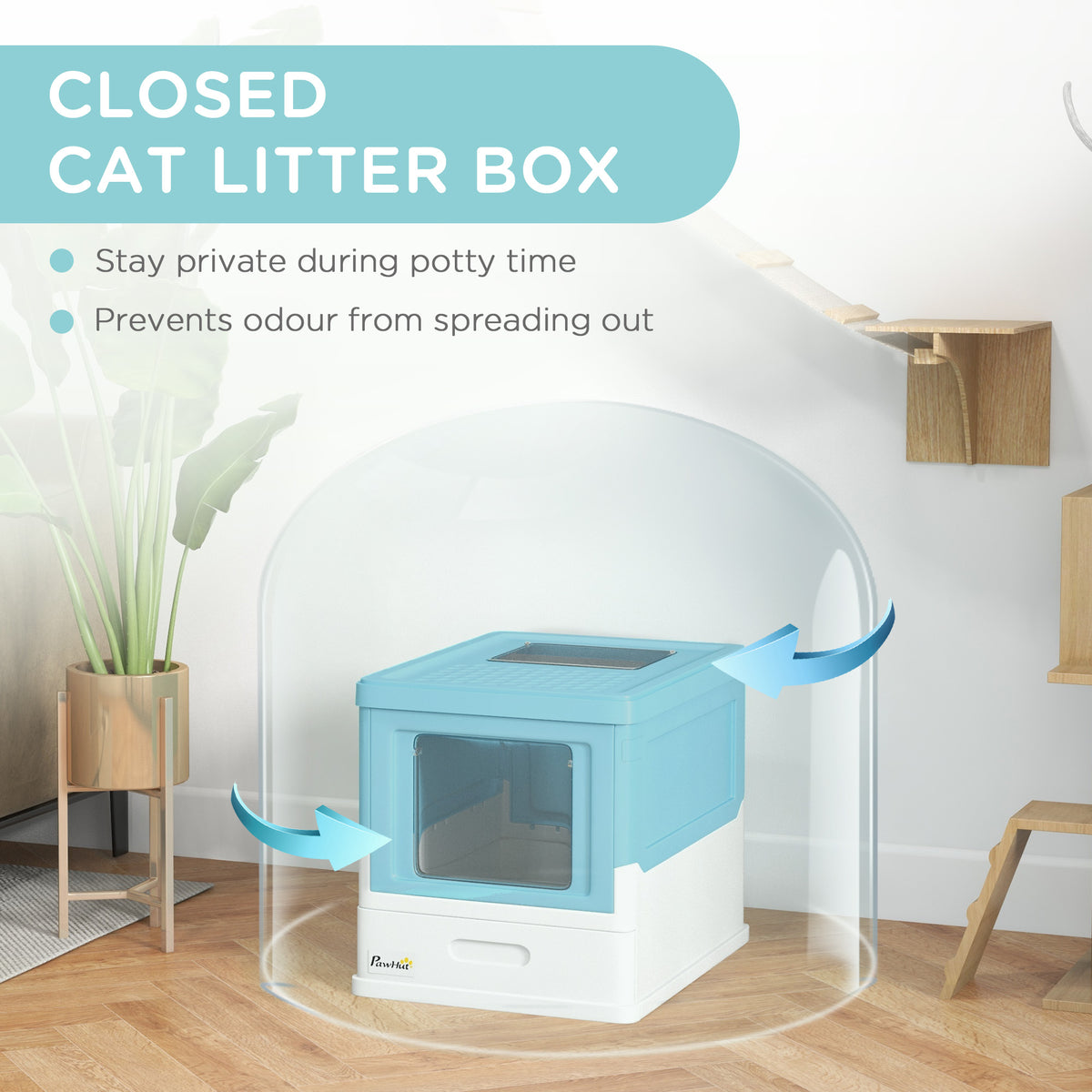 Boîte à litière pour chats à capuchon