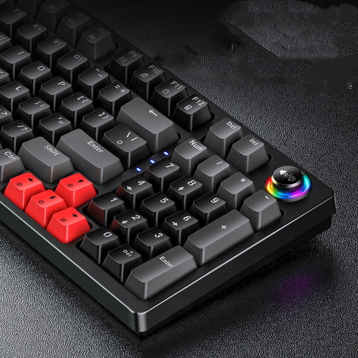 Silver Carving K700 Customized Luminous Mechanical Keyboard Gaming Knob 96 Keys
