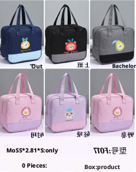 Sac de lunch isolation en plice-Cartoon modèle-Random couleur-Oxford tissu-26cm-1 pièce