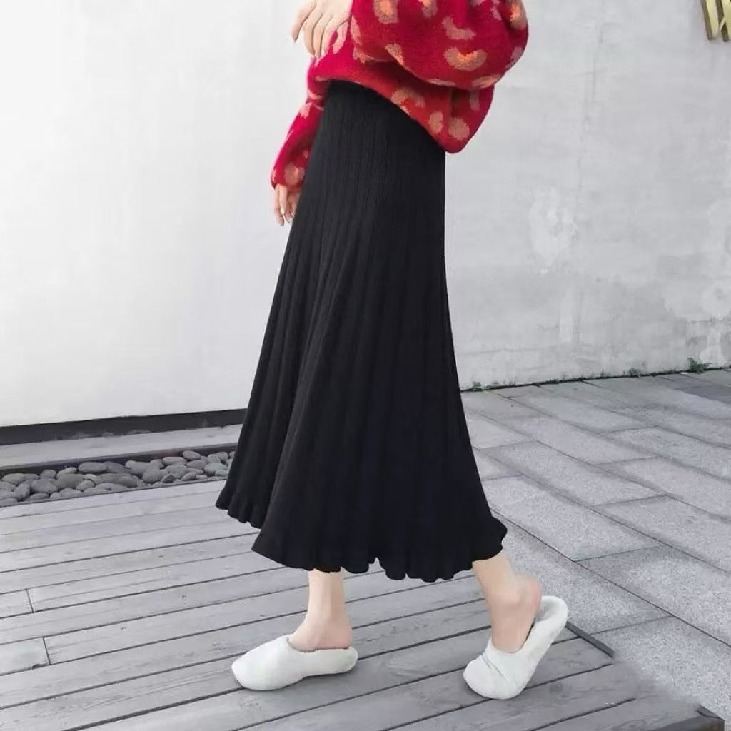 Jupe tricotée mi-longueur pour femmes pour l'automne