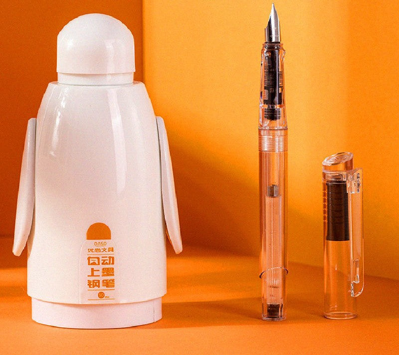 Youshang Big White Automatic Enk On Ink Blotting Pen étudiants
