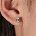 S925 Boucles d'oreilles en émeraude en argent sterling