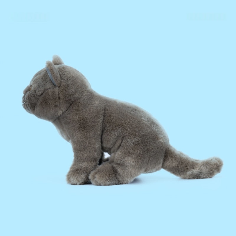 Poupée d'animaux farcie en peluche de chat bleu simulation