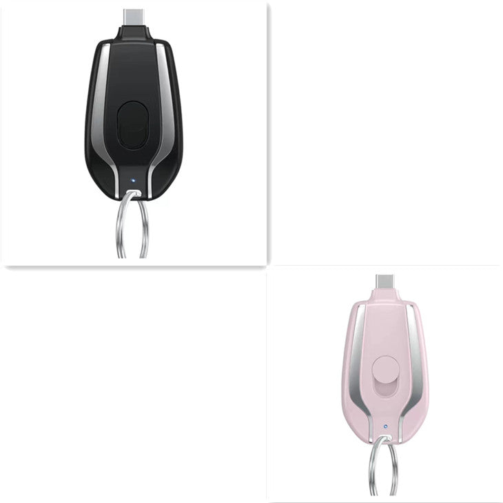 Porte-clés Banque de recharge sans fil Portable 1500 Mah Alimentation d'urgence Téléscopique Petit M