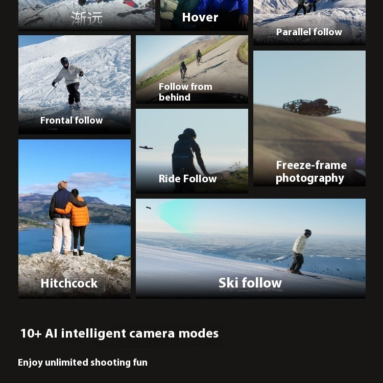 Voyage en plein air AI Smart Camera HD 8k Anti-shake Photographie aérienne
