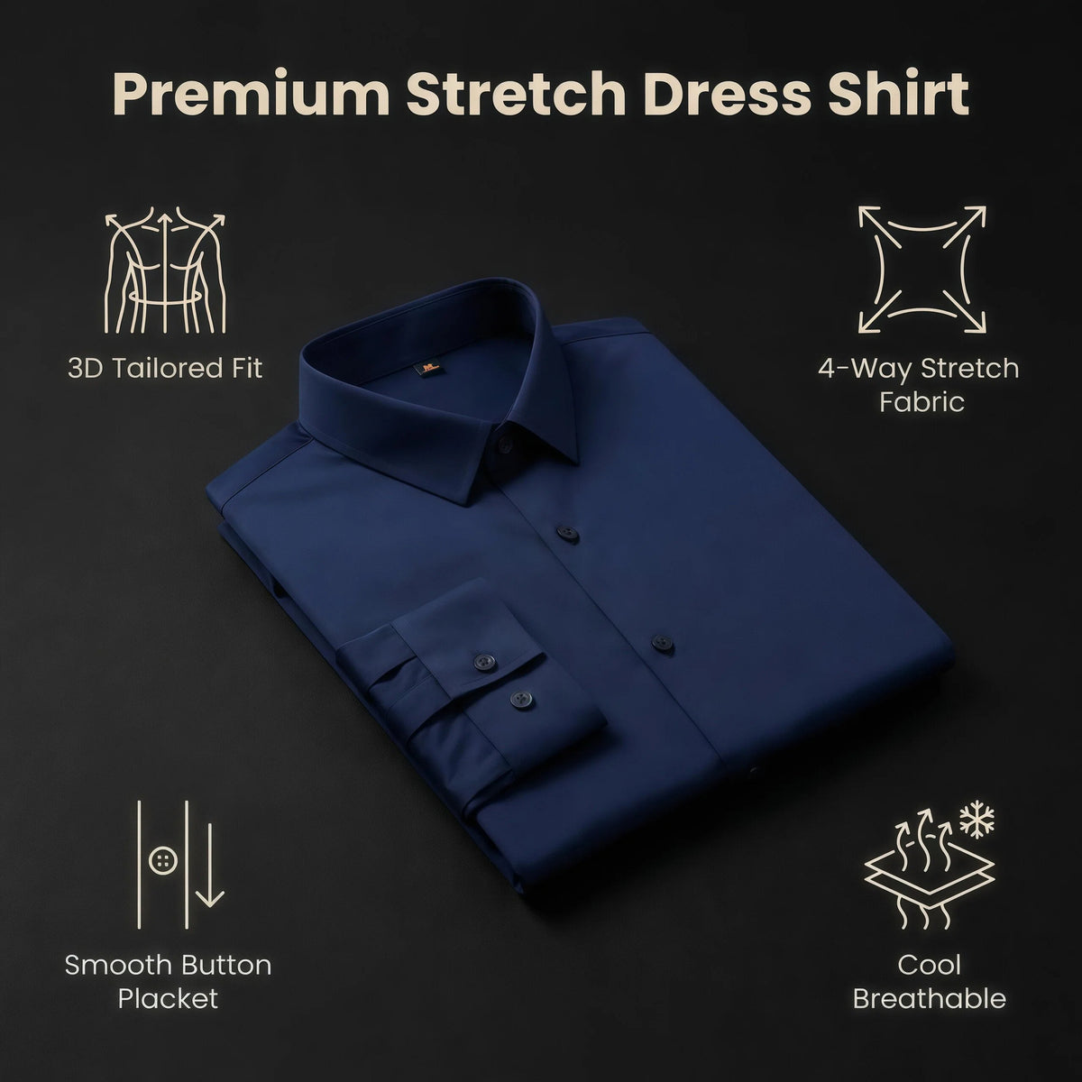 Jiana Amazon Bestseller Plus Taille Stretch sans ride chemise pour homme