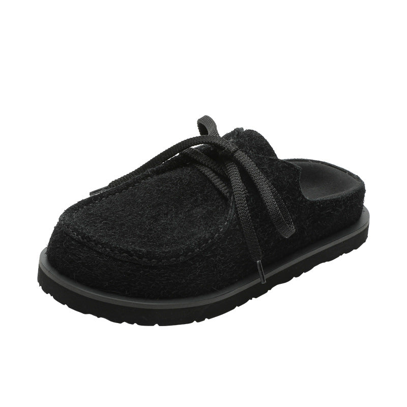 Pantoufles de boccon en cuir véritable