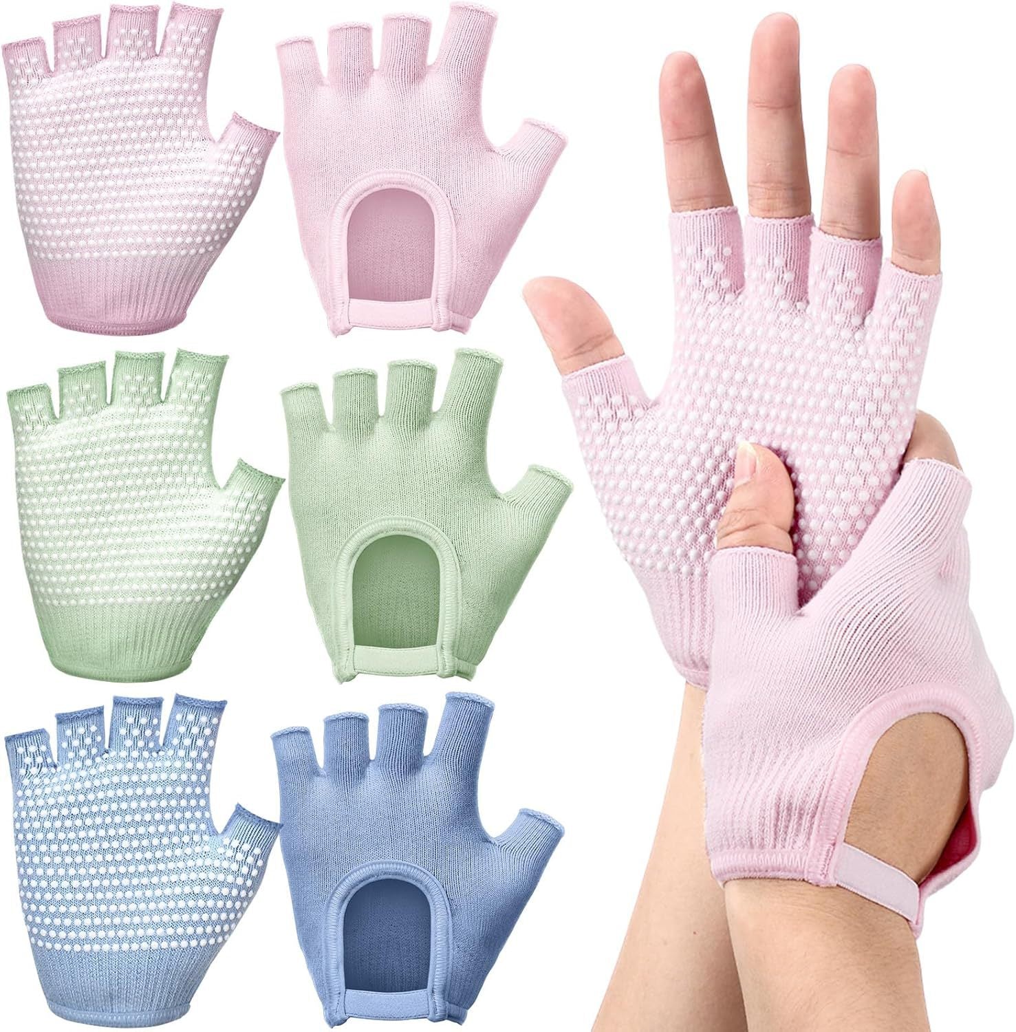 Gants antidérapants de yoga aérien en coton respirant