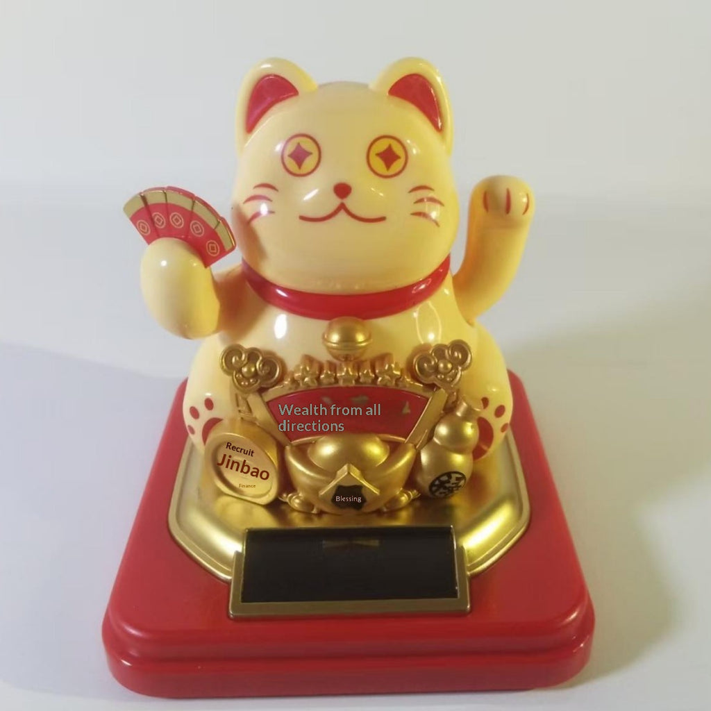 Décoration d'ornement de bureau Fortune Cat à énergie solaire