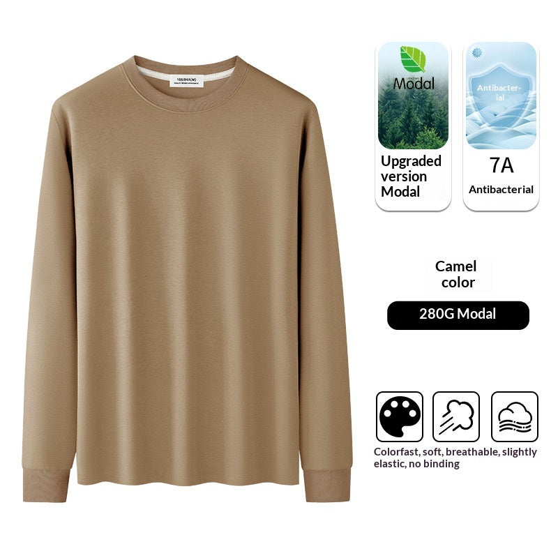 T-shirt à manches longues à manches longues pour homme minimaliste à col d'équipage
