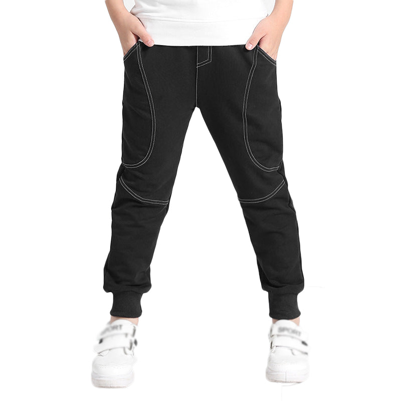 Printemps et automne Pantalons de sport occasionnels en coton pur pour enfants
