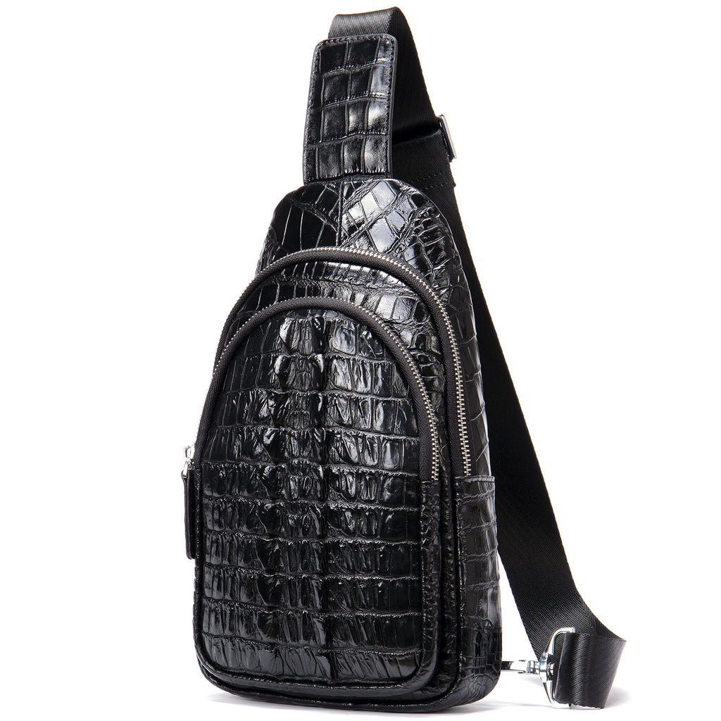 Sac de poitrine en cuir véritable pour homme