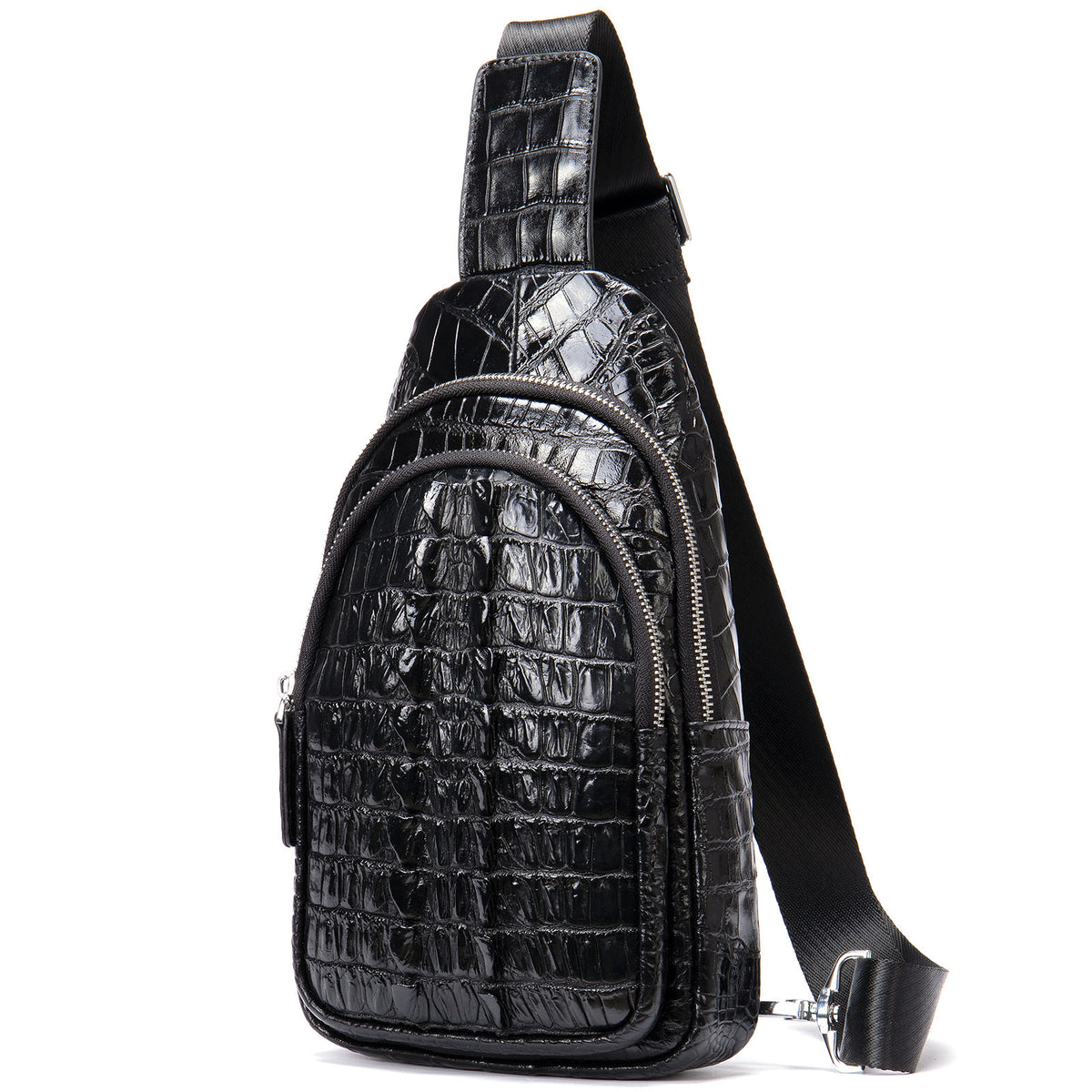 Sac de poitrine en cuir véritable pour homme
