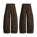 Pantalon de travail à patchwork multi-pocket plissé