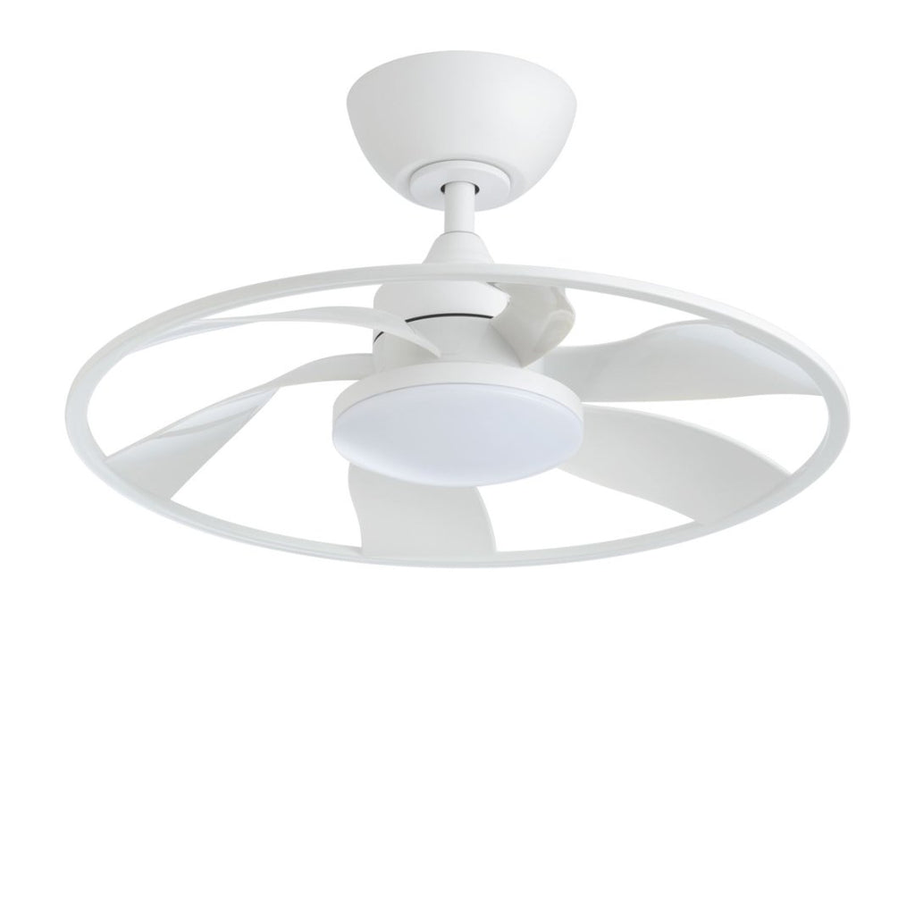 Light Pro 22 In. Ventilateur de plafond intelligent à LED Matt Blanc avec moteur DC