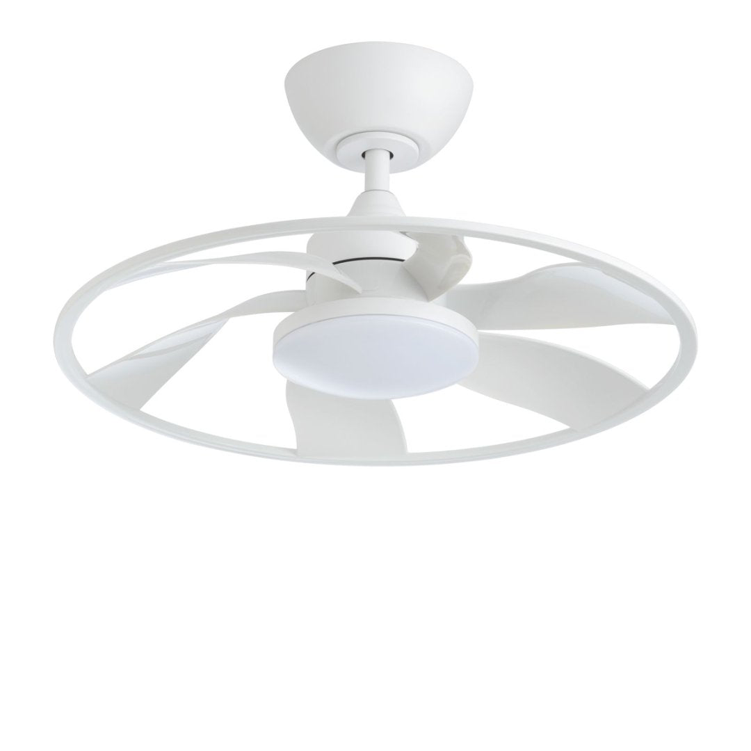 Light Pro 22 In. Ventilateur de plafond intelligent à LED Matt Blanc avec moteur DC