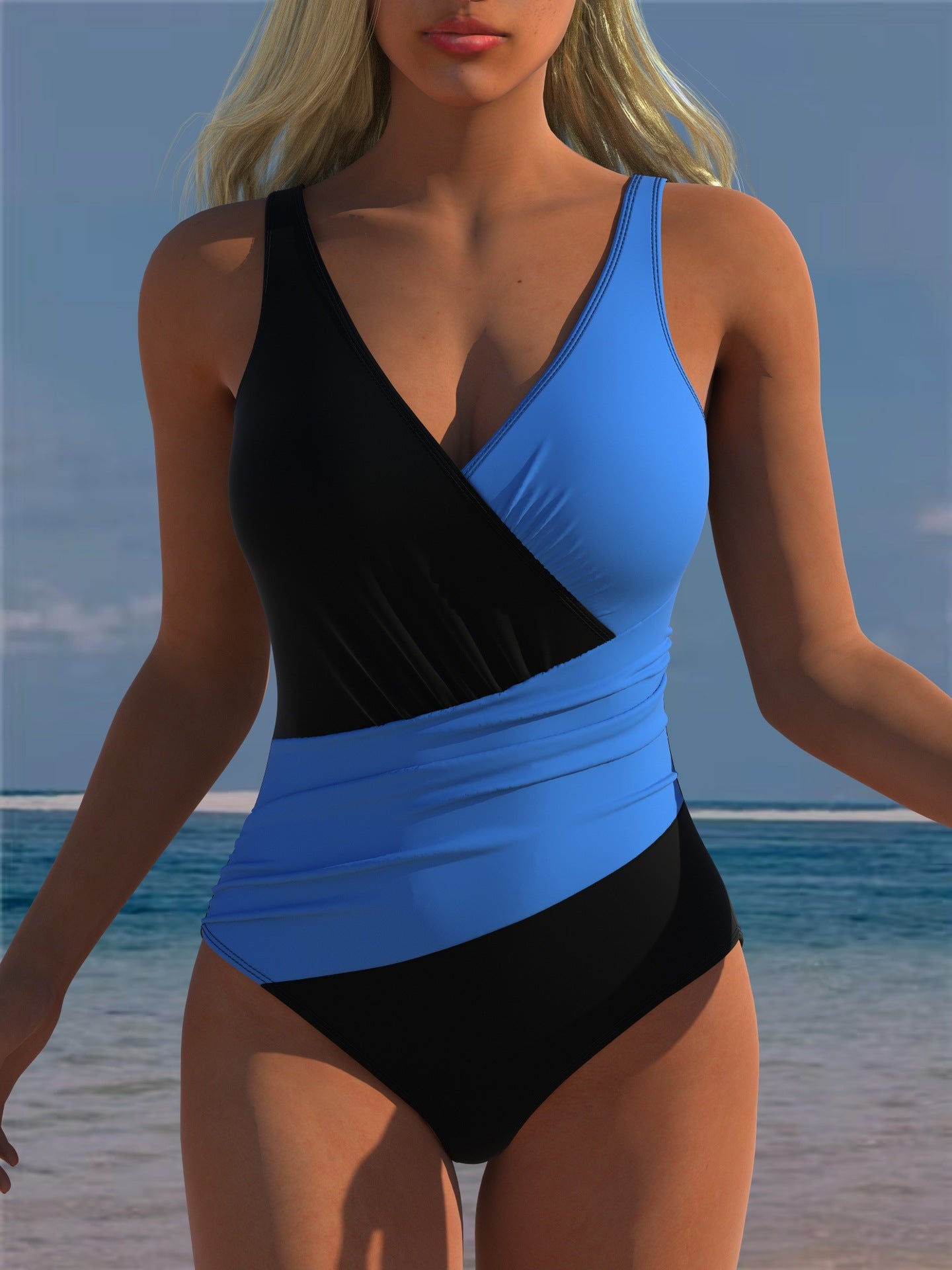 Femmes Une pièce Deep-V Sexy Strap maillot de bain