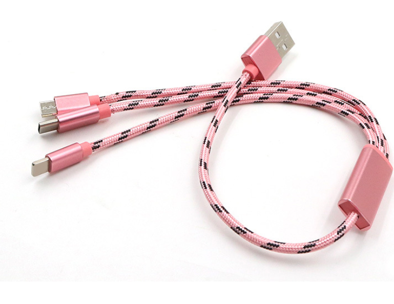 Câble de données 3-en-un Câble USB Téléphone mobile court TYPE-C Charge universelle 3-en-un