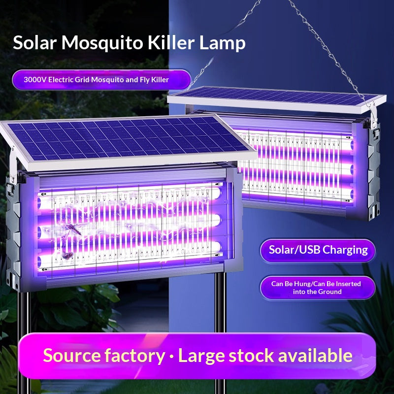 Solar-powered outdoor mosquito lamp