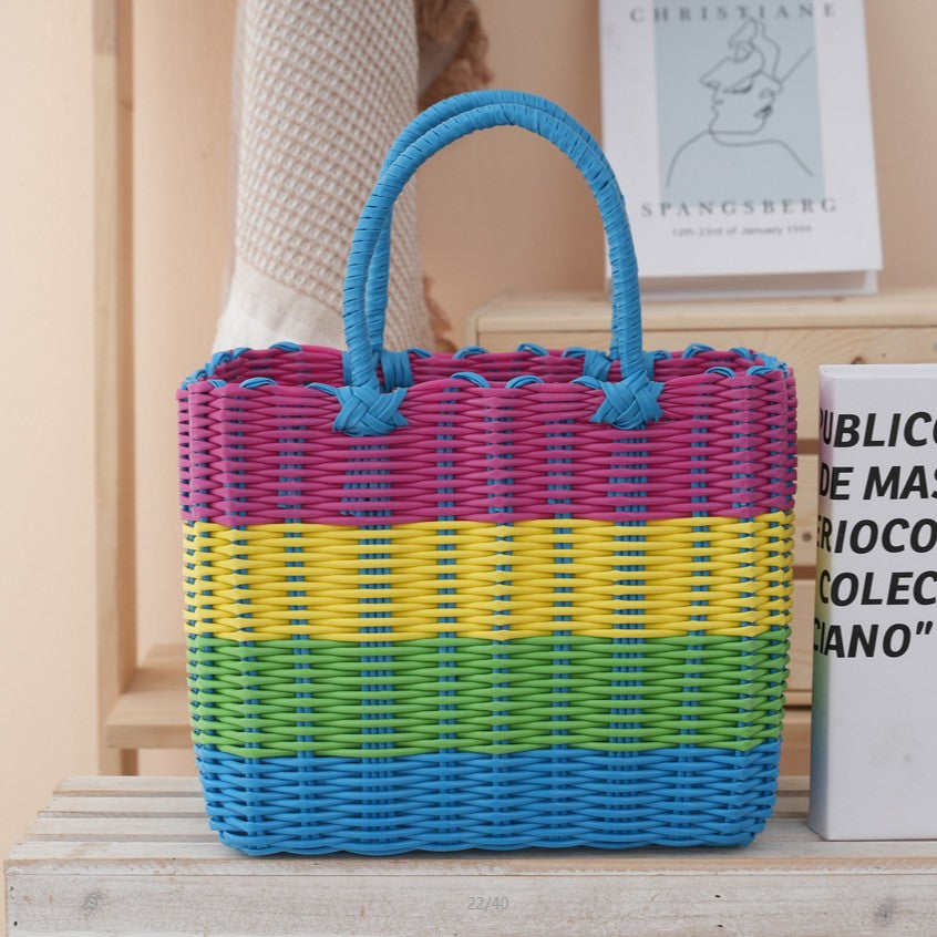 Panier de rangement en plastique portatif