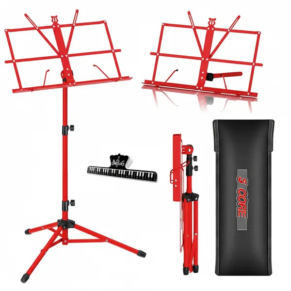 5 Core Music Stand Ajustable Desktop Book Stands Portable Sheet Holder Tous métalliques pliables