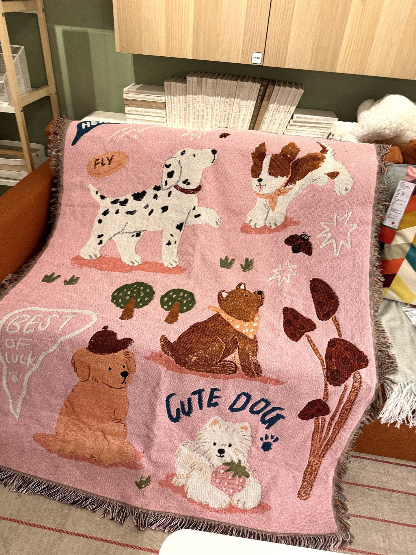 Couverture pour chiot Canapé Illustration Cartoon Fil de coton Couverture