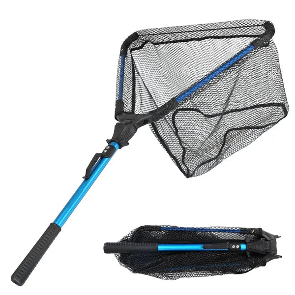 Filet de pêche pliable avec tige en alliage d'aluminium EVA poignée durable 5MM hexagonale Nano Revêtement