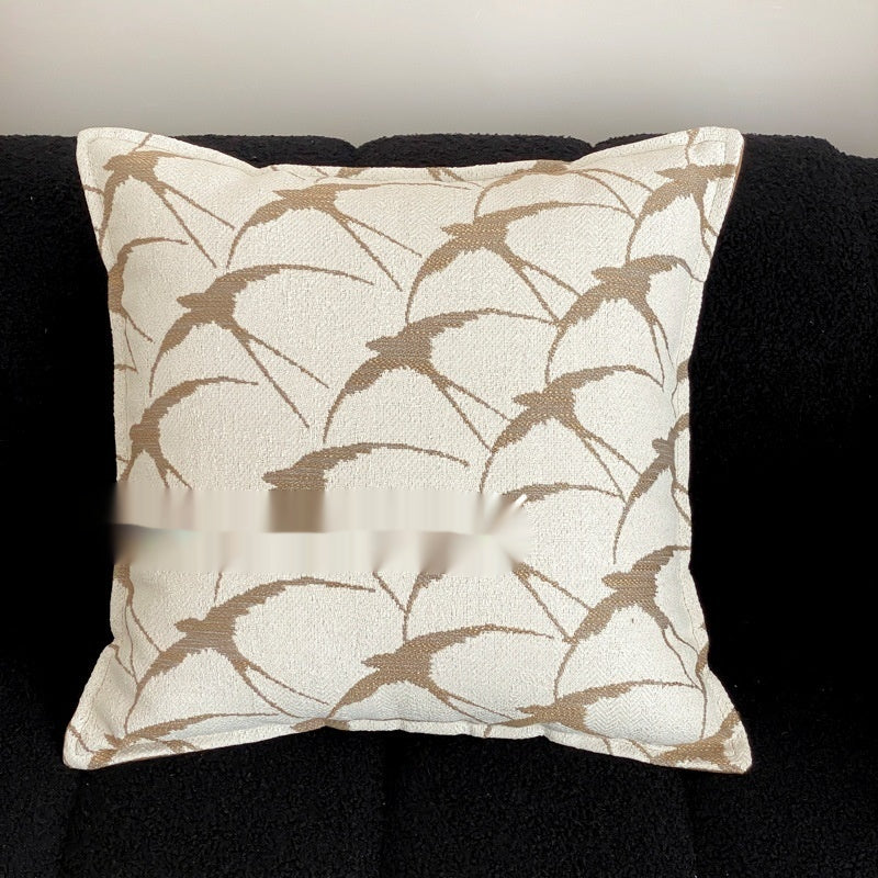 Manzhen Nordic Skin-Tone Woven Jacquard Rétro Résumé Canapé Coussin