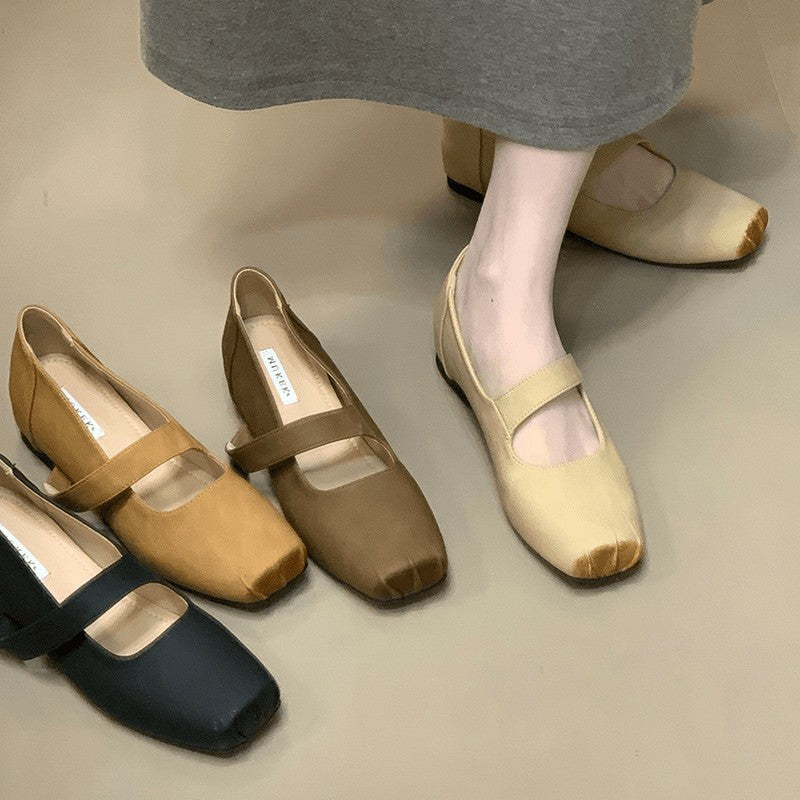 Women's Split Toe Square Toe Mary Jane Flats
