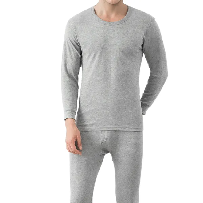 Ensemble de sous-vêtements Thermique Hommes Long Johns Pantalons Long Sleeve Soft Underwear Kit Top Bottom Tinte