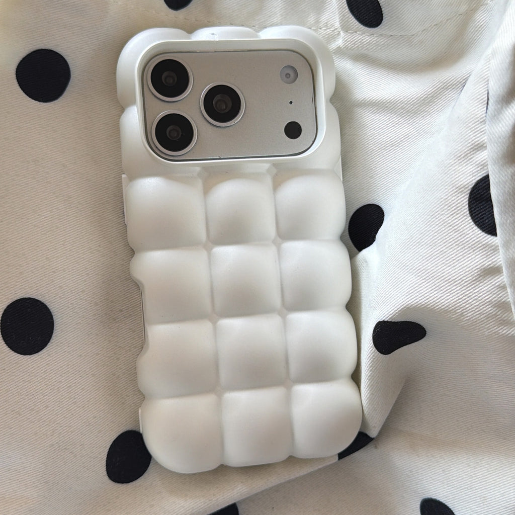 Niche Pearly blanc Solide-couleur cas bulle