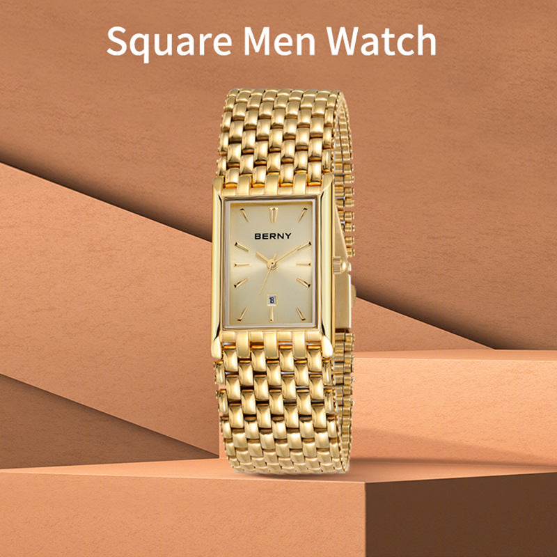 Montre Quartz en or ultra-mince Montres Rectangulaires Homme