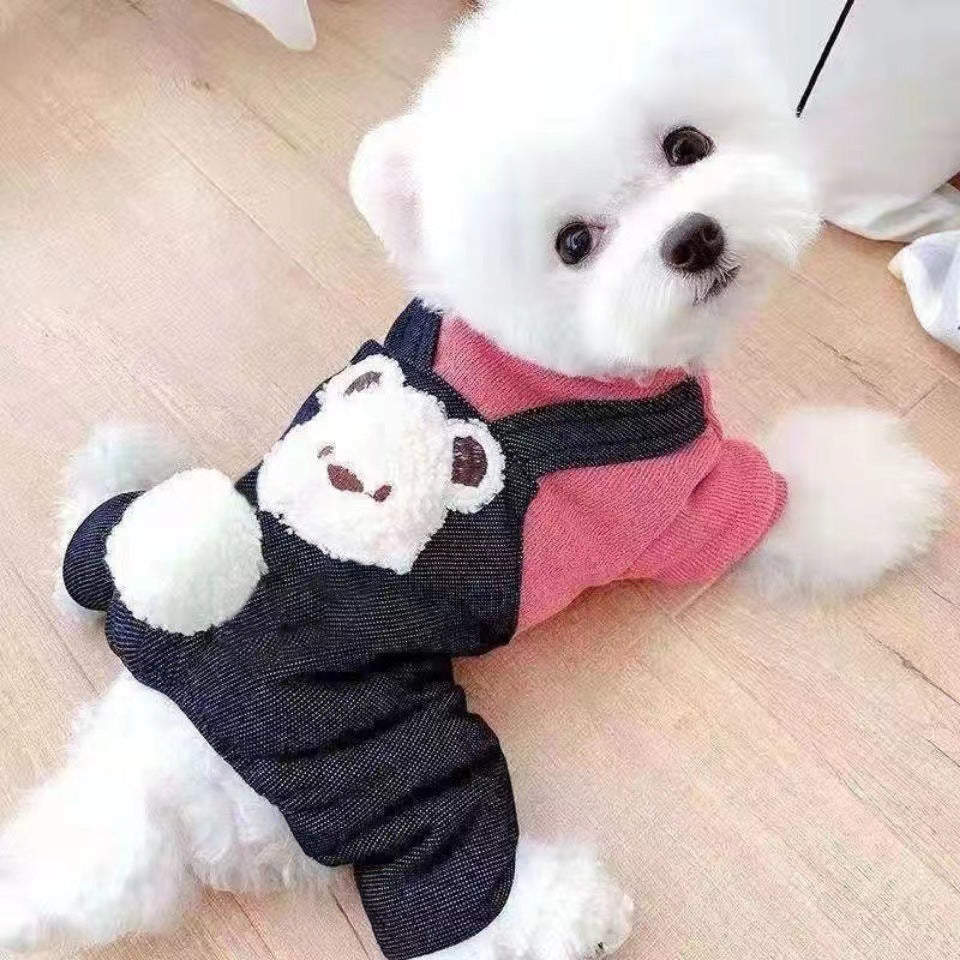 Poodle dog vêtements Coton rembourré Coat Four-leg Flèche doublée