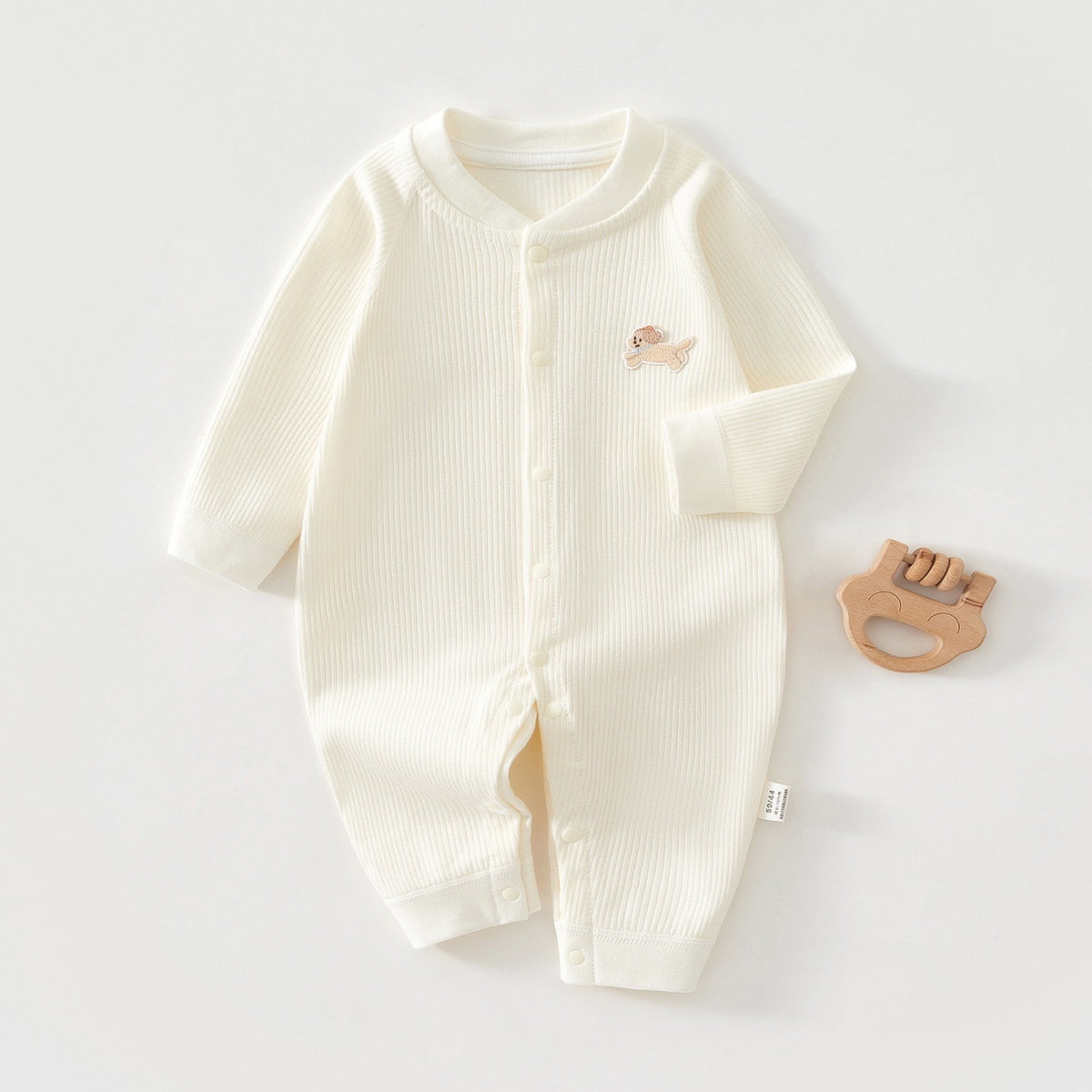 Pure coton sans os Romper Base-couche Vêtements pour bébés Pyjamas unis de couleur unie