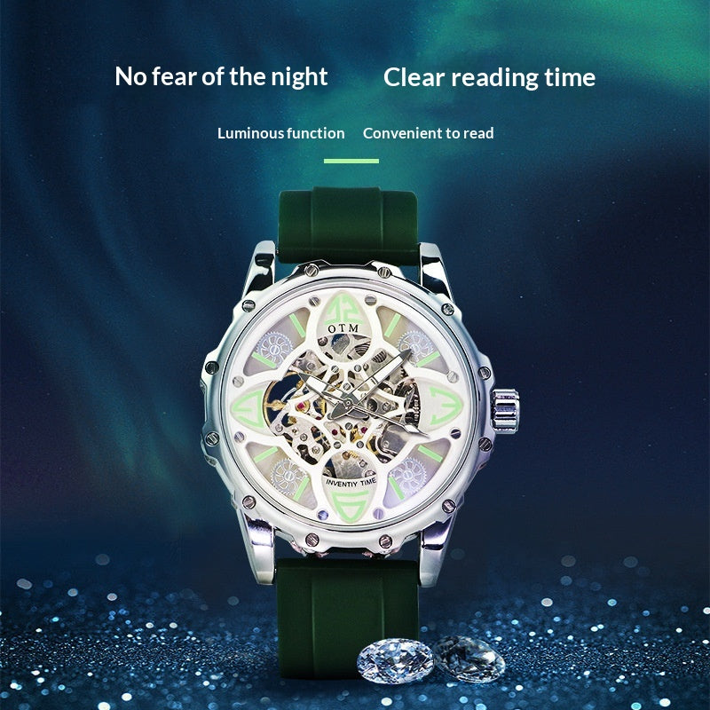 Montre homme mécanique étanche lumineuse