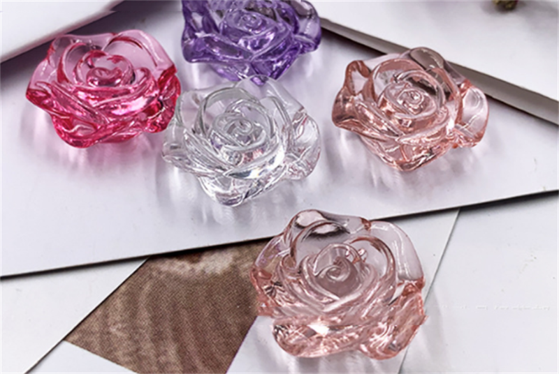Transparent AB coloré surligneur trou droit Diy perles faites à la main