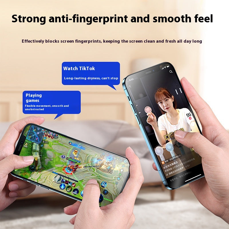 Matte anti-fingerprint full-screen tempered glass