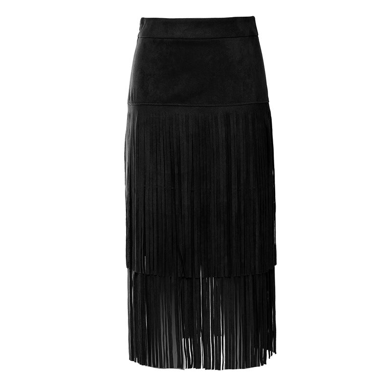 Tasseled Midi Skirt de style européen et américain
