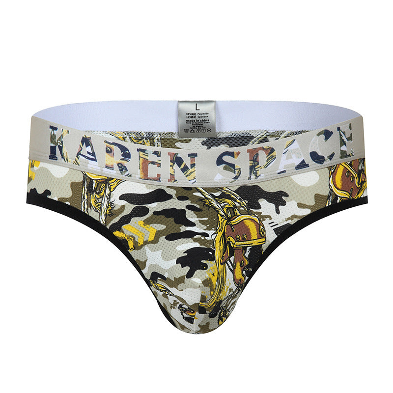 Thong homme T-pants Ice Silk Imprimé respirant
