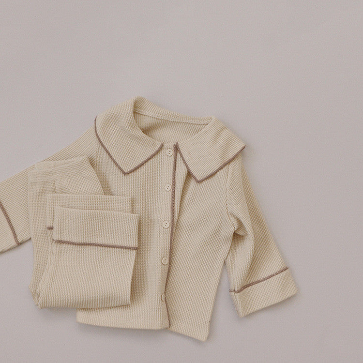 Autumn Baby Waffle Cardigan Set