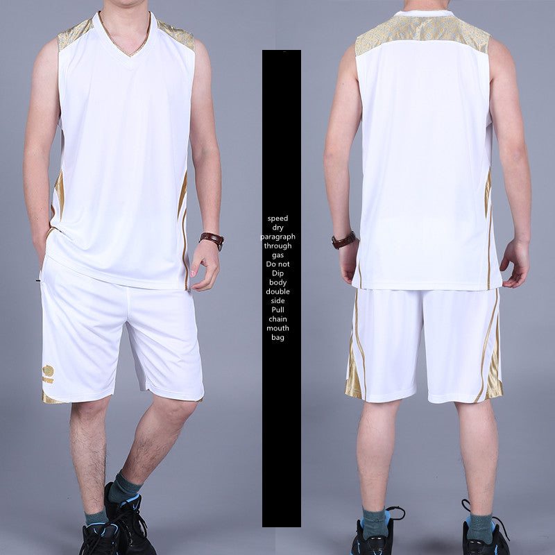 Basketball Sports costumes masculins occasionnels d'été porter sans manches mince vest shorts de course S